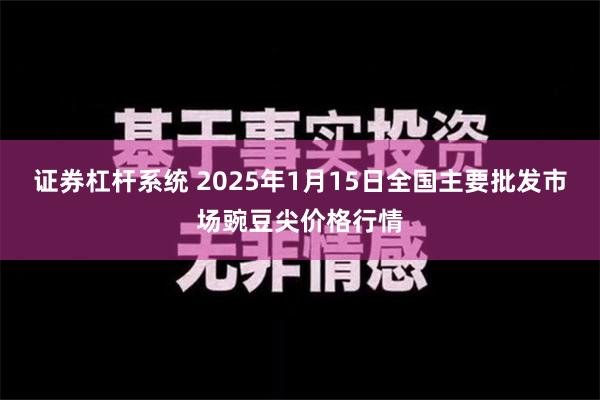 证券杠杆系统 2025年1月15日全国主要批发市场豌豆尖价格行情