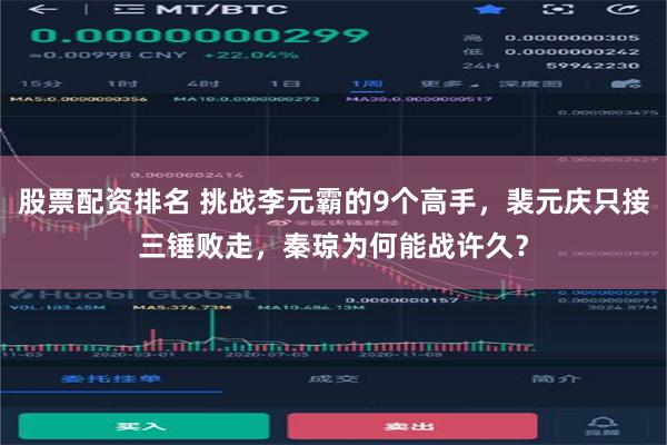 股票配资排名 挑战李元霸的9个高手，裴元庆只接三锤败走，秦琼为何能战许久？