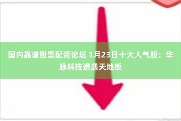 国内靠谱股票配资论坛 1月23日十大人气股：华脉科技遭遇天地板